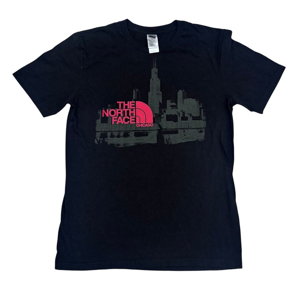 The North Face Chicago Skyline Graphic Tee Men M Black Cotton Half Dome